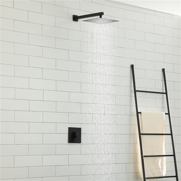 Casainc Matte Black Touchless Square Bathtub and Shower Faucet with Valve