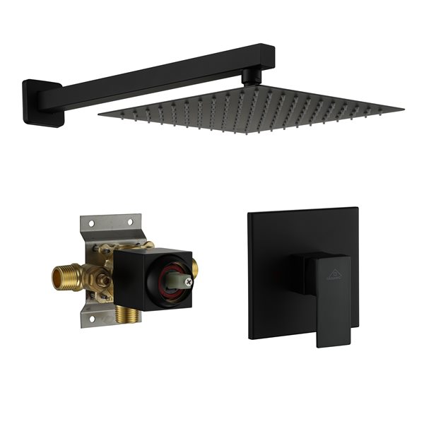 Casainc Matte Black Touchless Square Bathtub and Shower Faucet with Valve