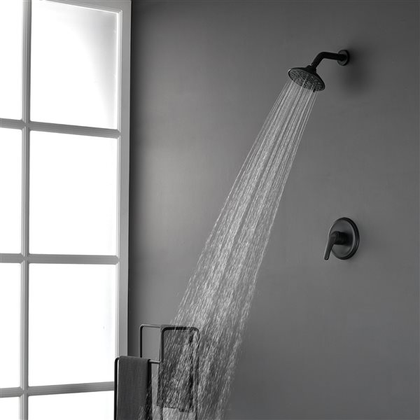 Casainc Matte Black 1-Handle Shower Faucet with Valve
