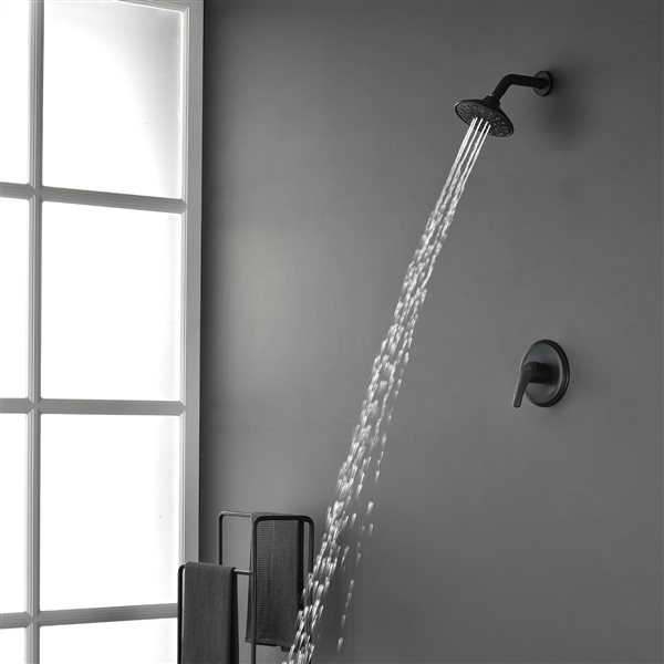 Casainc Matte Black 1-Handle Shower Faucet with Valve