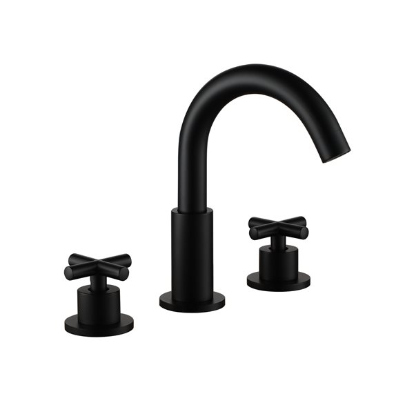 Casainc Matte Black Finish 8.32-in 2-Handle Widespread Watersense Labelled Bathroom Sink Faucet