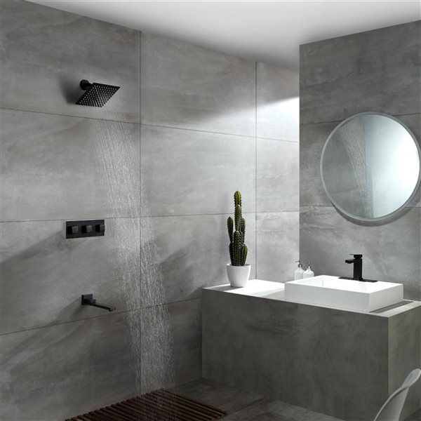 Casainc Matte Black 6.57-in 1-Handle Single Hole Watersense Labelled Bathroom Sink Faucet