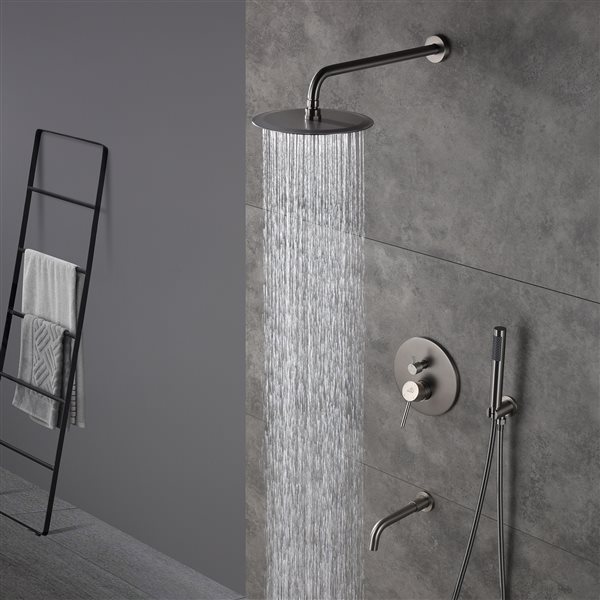 Casainc Brushed Nickel 3-Function Wall Mounted Built-in Shower System