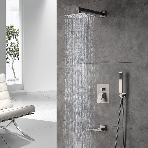 Casainc Brushed Nickel 3-Function Built-in Shower System