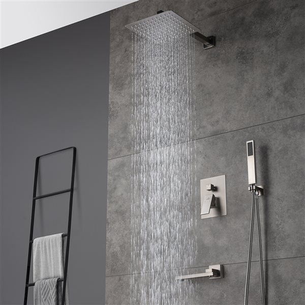 Casainc Brushed Nickel 3-Function Built-in Shower System