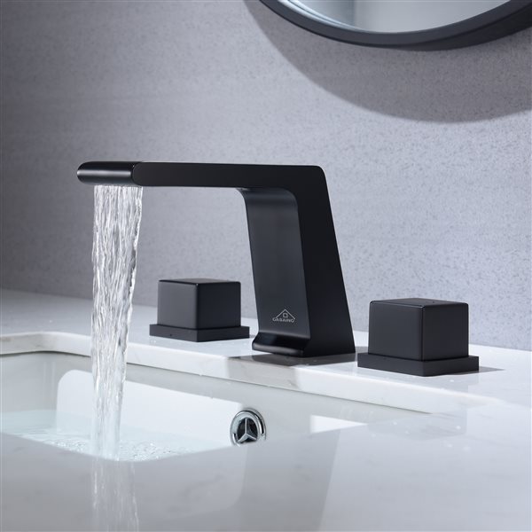 Casainc Matte Black 16-in 3-Handle Widespread Bathroom Sink Faucet