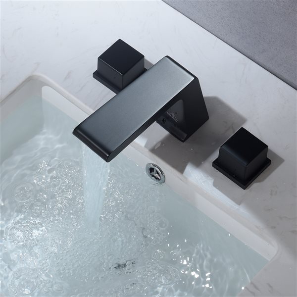 Casainc Matte Black 16-in 3-Handle Widespread Bathroom Sink Faucet