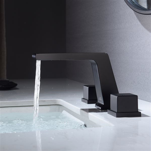 Casainc Matte Black 16-in 3-Handle Widespread Bathroom Sink Faucet