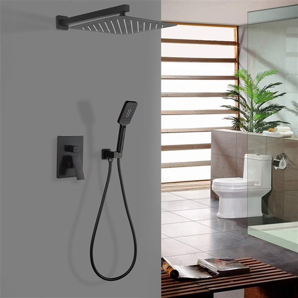Casainc Matte Black 2-Function Built-in Shower System