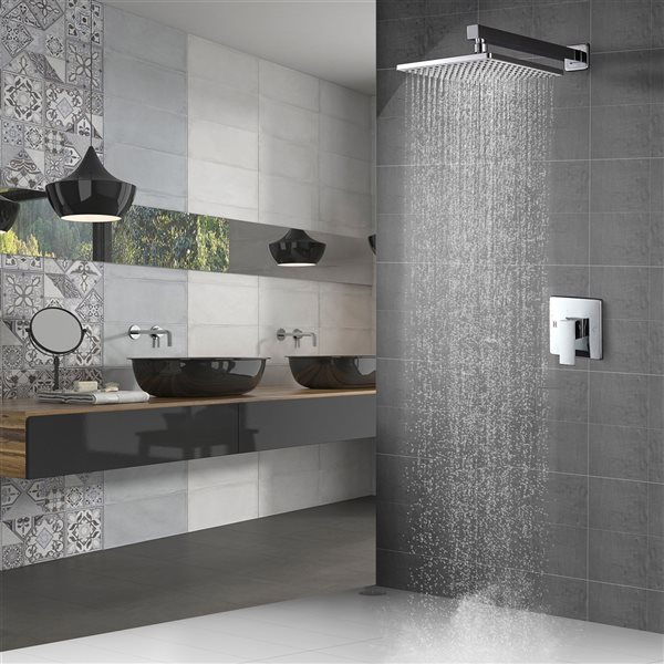 Casainc Polished Chrome Touchless Bathtub and Shower Faucet with Valve