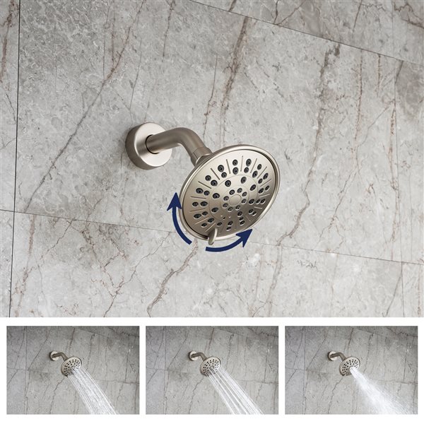 Casainc Brushed Nickel Wall Mounted Round Built-in Shower System