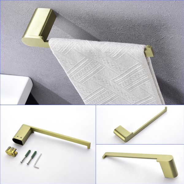 Casainc Brushed Gold Decorative Bathroom Hardware Set - 4-Piece