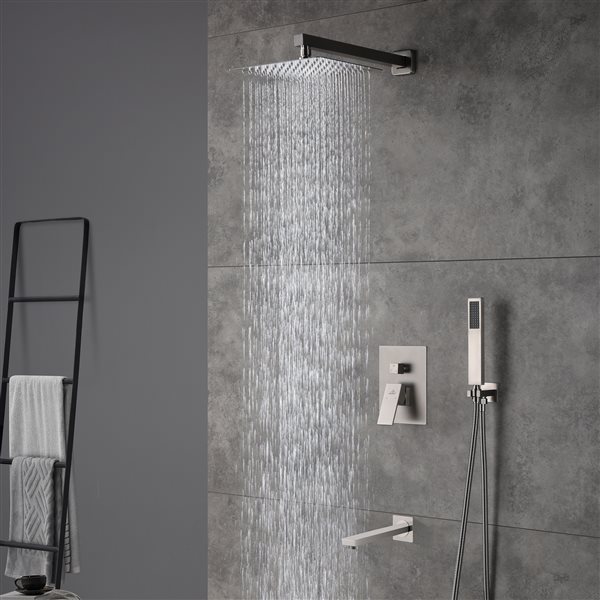 Casainc Brushed Nickel Wall Mounted Built-in Shower System