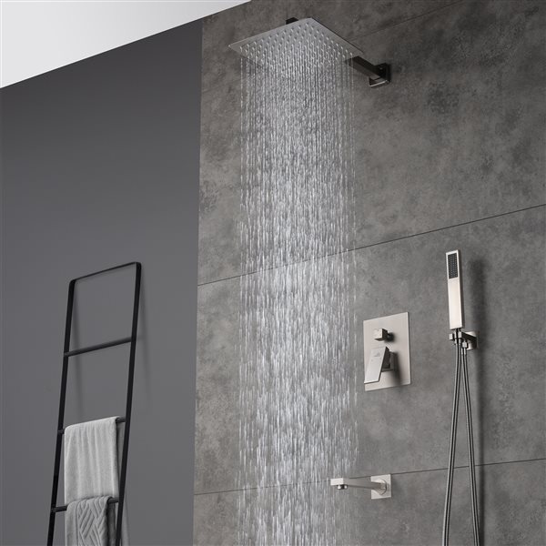 Casainc Brushed Nickel Wall Mounted Built-in Shower System