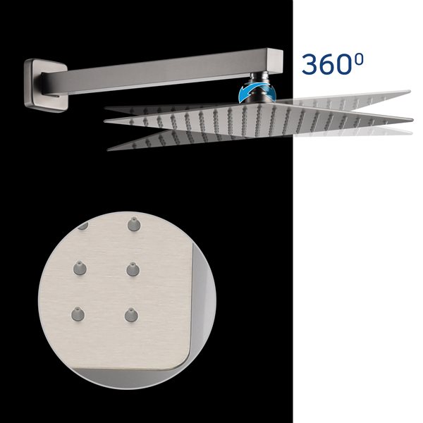 Casainc Brushed Nickel Wall Mounted Built-in Shower System