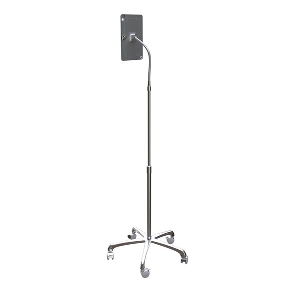 CTA Digital Heavy-Duty Adjustable Security Floor Stand for iPad - Silver