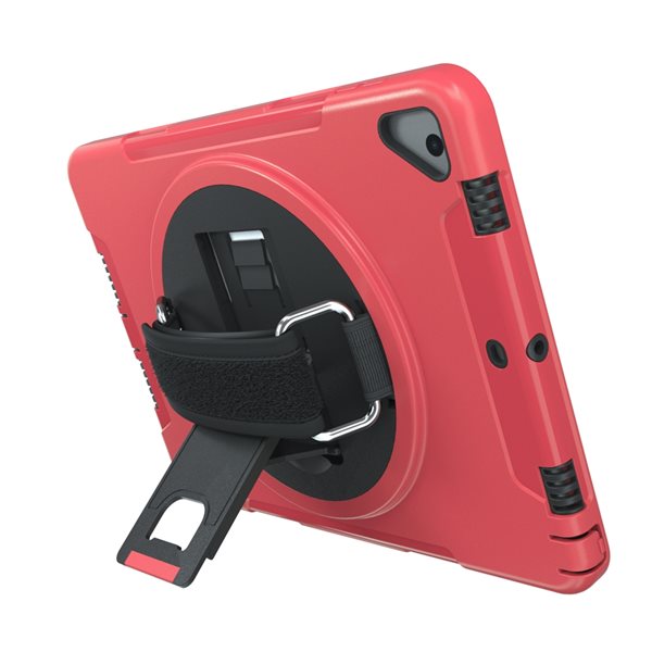 CTA Digital Protective Case with 360-degree Rotatable Grip Kickstand - Red