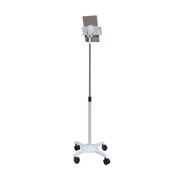 CTA Digital Universal Quick Connect Adjustable Floor Stand for Tablets  - White