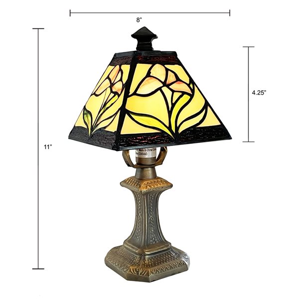 Fine Art Lighting Ltd. 11in Antique Bronze LED Table Lamp with Tiffany