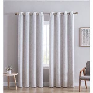 Swift Home 63-in Beige Polyester Jacquard Blackout Interlined Single Curtain Panel