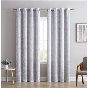 Panneau de rideau simple occultant en jacquard gris par Swift Home en polyester avec doublure entrelacée de 84 po