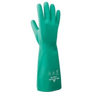 Gants de sécurité unisexes 730 en nitrile par Showa , résistants aux produits chimiques, doublés, medium (paquet de 144)