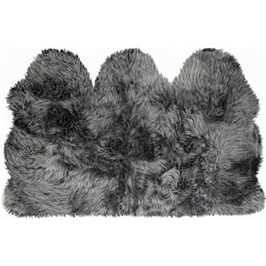 Natural 3-ft x 5-ft Grey Indoor Sheepskin Rug