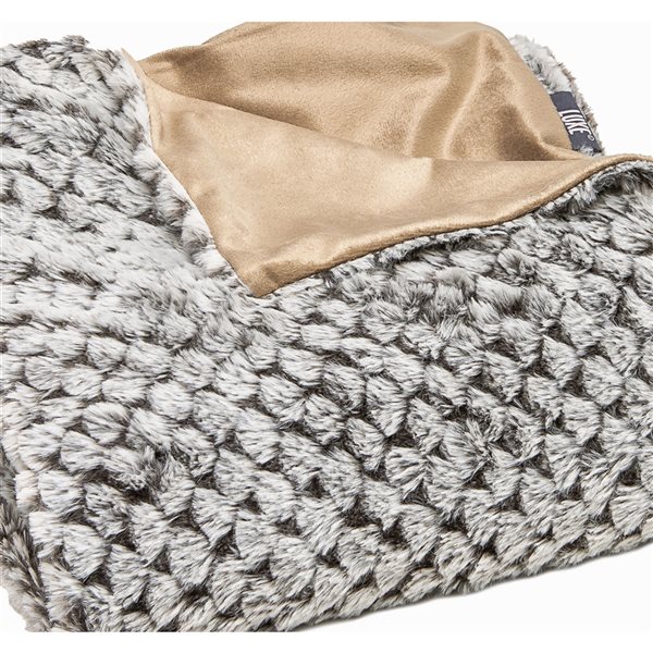 Luxe Faux Fur Limited Grey Chinchilla 50-in x 60-in Polyester Throw