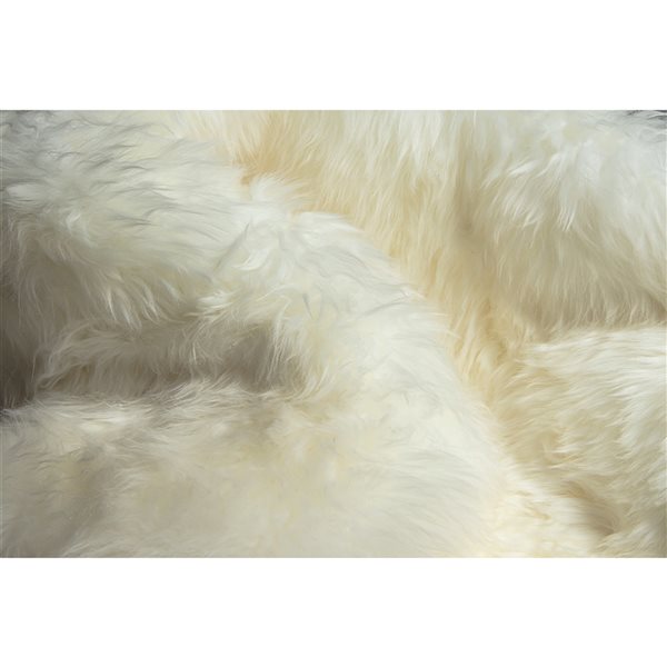 Natural 2-ft x 3-ft White Rectangular Indoor Sheepskin Rug