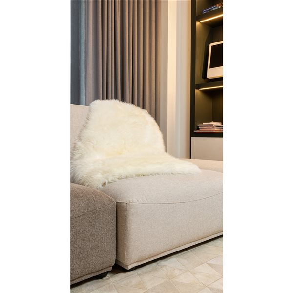 Natural 2-ft x 3-ft White Rectangular Indoor Sheepskin Rug