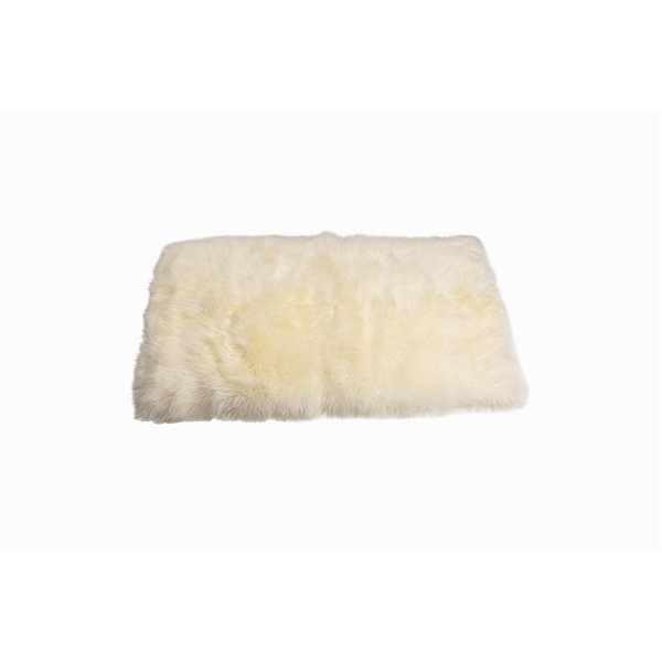 Natural 2-ft x 3-ft White Rectangular Indoor Sheepskin Rug