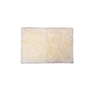 Natural 2-ft x 3-ft White Rectangular Indoor Sheepskin Rug