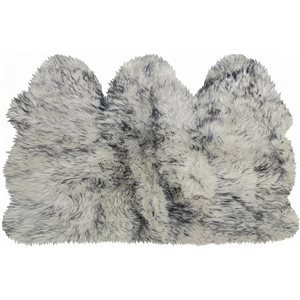 Natural 3-ft x 5-ft Gradient Grey Indoor Sheepskin Rug