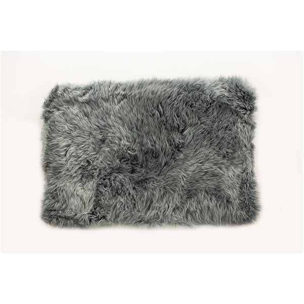 Natural 2-ft x 3-ft Grey Rectangular Indoor Sheepskin Rug