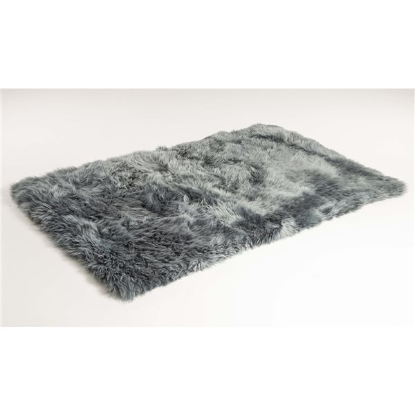 Natural 3-ft x 5-ft Grey Rectangular Indoor Sheepskin Rug