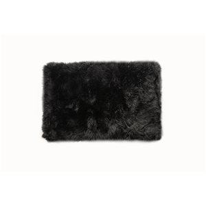 Natural 2-ft x 3-ft Black Rectangular Indoor Sheepskin Rug