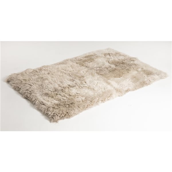 Natural 3-ft x 5-ft Taupe Rectangular Indoor Sheepskin Rug