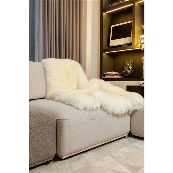 Natural 3-ft x 5-ft Beige Rectangular Indoor Sheepskin Rug