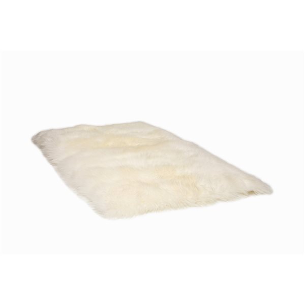 Natural 3-ft x 5-ft Beige Rectangular Indoor Sheepskin Rug