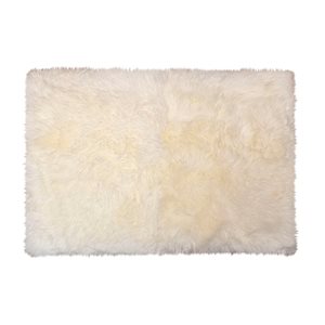 Natural 3-ft x 5-ft Beige Rectangular Indoor Sheepskin Rug