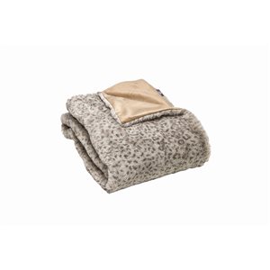 Luxe Faux Fur Limited Grey Lynx 50-in x 60-in Polyester Throw