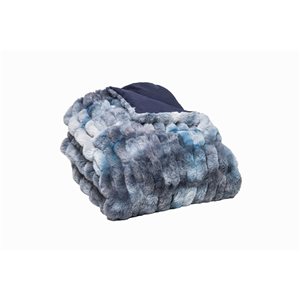 Luxe Faux Fur Signature Blue Cony 50-in x 60-in Polyester Throw