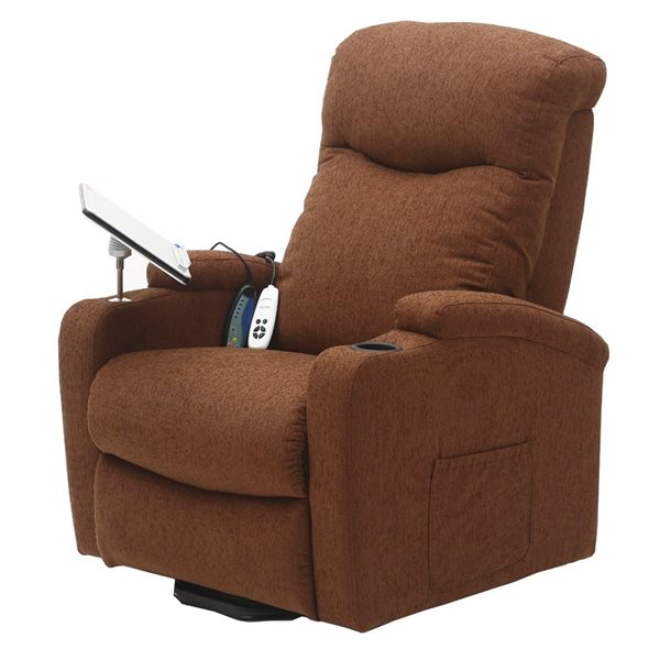 EZee Life Saturn Brown Chenille 2-Motor Powered Reclining Lift Chair