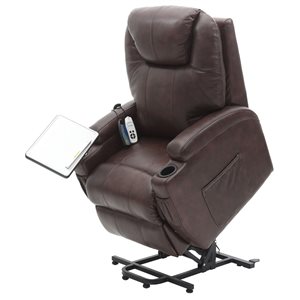 EZee Life Mercury Brown Leather 2-Motor Powered Reclining Lift Chair