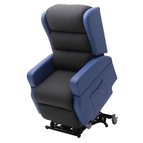Fauteuil élévateur et inclinable à 2 moteurs Earth par EZee Life bleu et gris