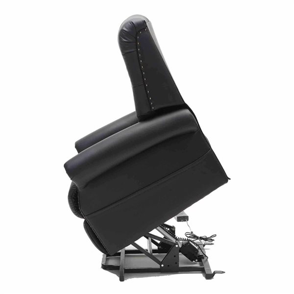 EZee Life Neptune Black Leather 2-Motor Powered Reclining Lift Chair