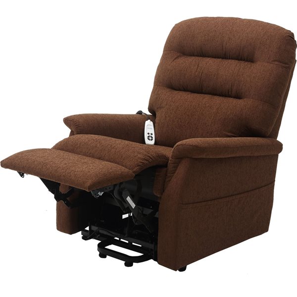 EZee Life Pluto Brown Chenille 2-Motor Powered Reclining Lift Chair