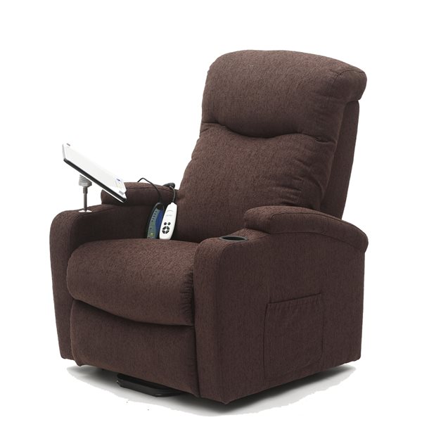 EZee Life Saturn Brown Chenille 2-Motor Powered Reclining Lift Chair