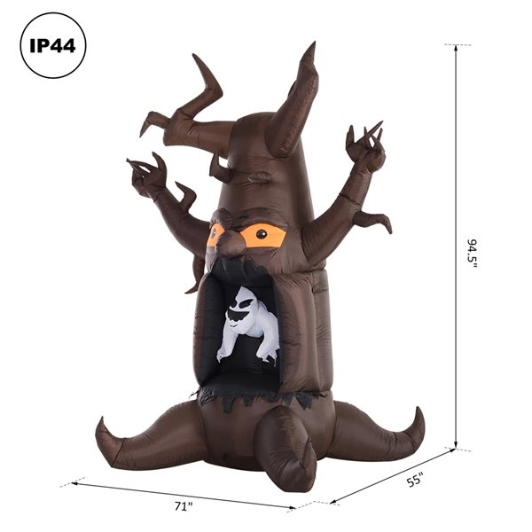 HomCom 8-ft x 5.92-ft Internal Light Ghost in Tree Halloween Inflatable