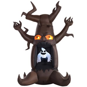 HomCom 8-ft x 5.92-ft Internal Light Ghost in Tree Halloween Inflatable